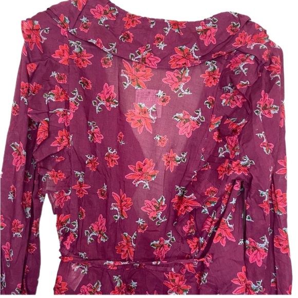 Free People Floral Amanda Ruffle Long Sleeve Blouse - Picture 4 of 9